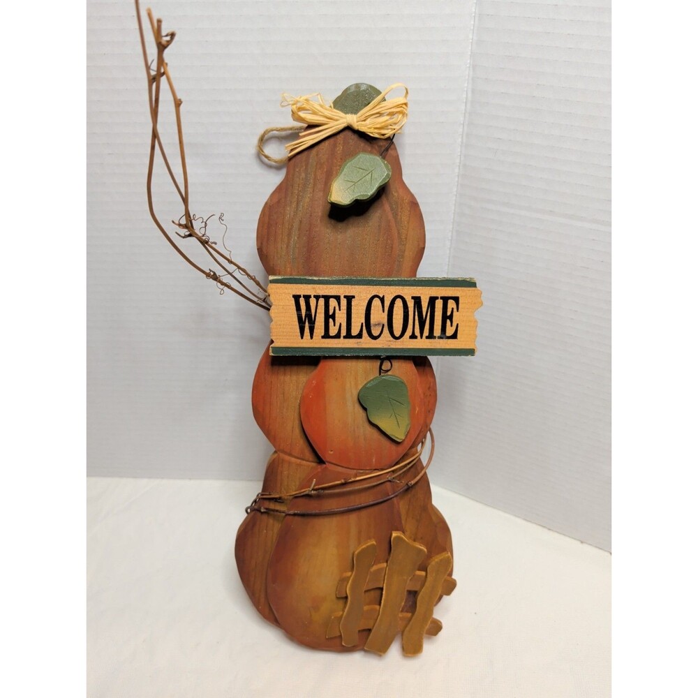 Fall Wood Welcome Pumpkin Decor Sign Wall Hanger